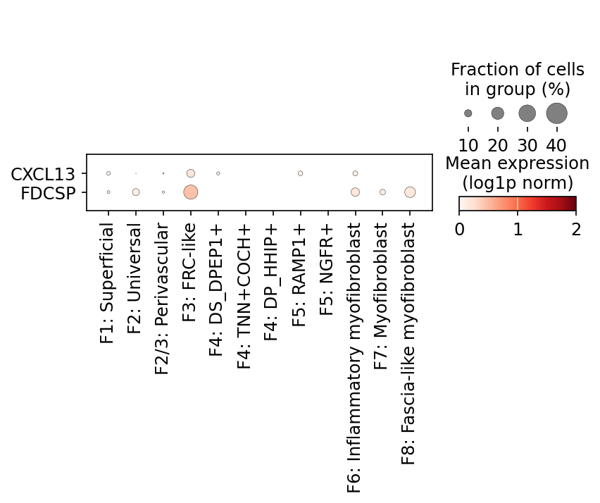 dotplot cxcl13 sarcoid