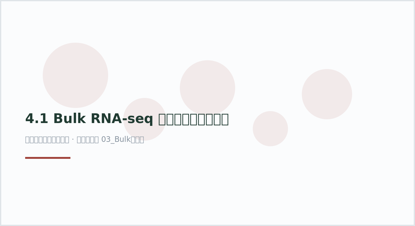 4.1 Bulk RNA-seq 下游分析全流程实战
