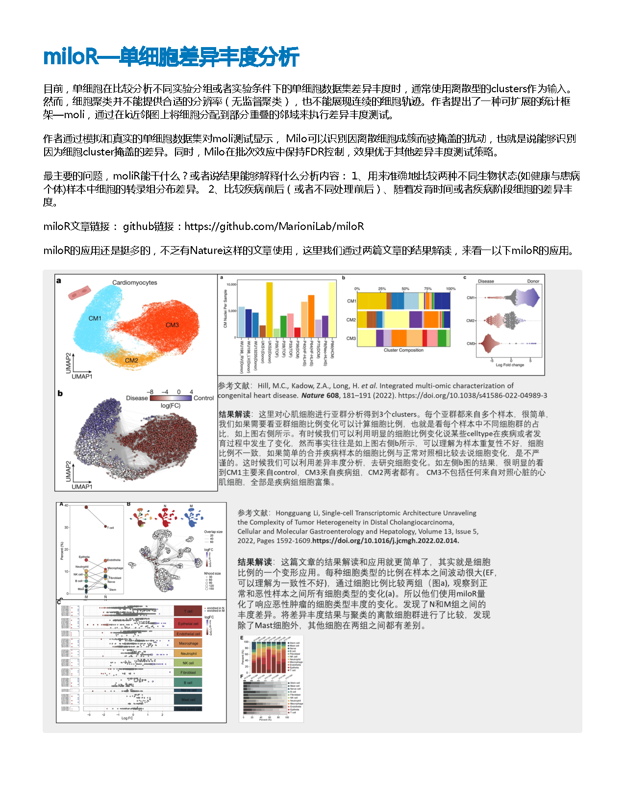 Roe_Augur_miloR细胞分布扰动差异丰度分析